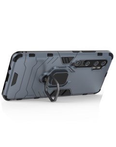 Противоударный чехол с кольцом Panther Case для Xiaomi Mi Note 10 Pro синий Black panther