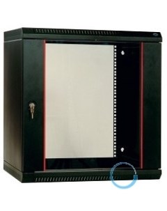 Шкаф телекоммуникационный настенный разборный 12U 600х650 дверь стекло цвет черный Цмо