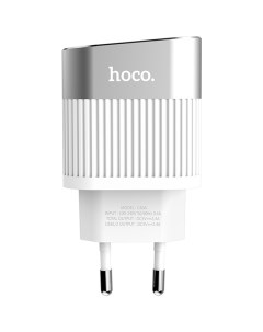 Сетевое зарядное устройство C40A 2xUSB 2 4 A white Hoco