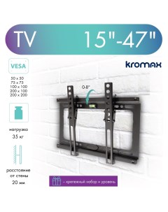 Кронштейн для телевизора настенный наклонный IDEAL 6 new 15 47 до 35 кг Kromax