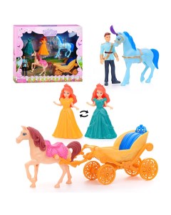 Карета с лошадью и куклами SS047C в коробке Кнр