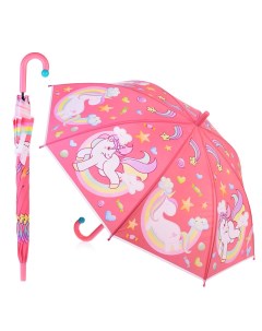 Зонт детский 00 2786 Единорог на радуге на розовом 50см Oubaoloon