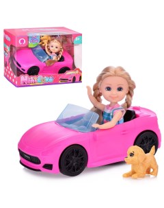 Кукла 55854 Любовь с автомобилем и питомцем в коробке Oubaoloon