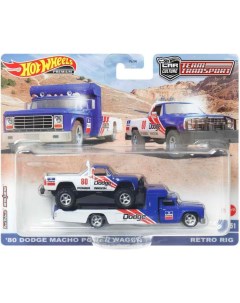 Машинка эвакуатор FLF56 HKF38 металлическая Team Transport 80 Dodge Retro Hot wheels