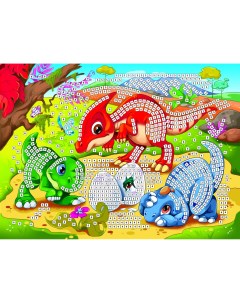 Мозаика мягкая Милые динозавры А3 М 2597 Рыжий кот