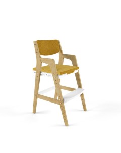 Детский растущий стул Вуди Комбо Белый с чехлом Охра Велюр Робин wood