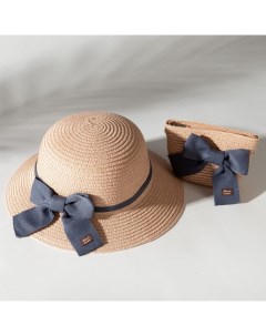Комплект для девочки шляпа р р 52 сумочка цвет розовый Minaku