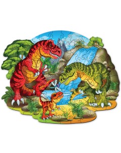 Деревянный пазл Семья Тираннозавров Active puzzles