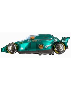 Шар фольгированный Машина гоночная 10072544 фигура цвет зелёный 18 дюймов Flexmetal