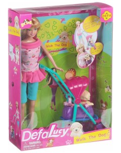 Кукла 8205 с коляской и собачкой 21 см Defa lucy