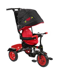 Велосипед детский трехколесный багажник черный с красным ВДН4 1 Nika