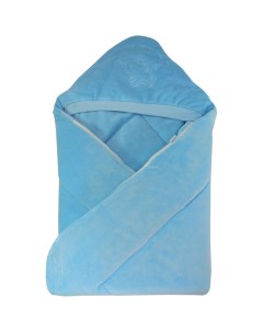 Конверт одеяло велюр с вышивкой Голубой 2157 Папитто