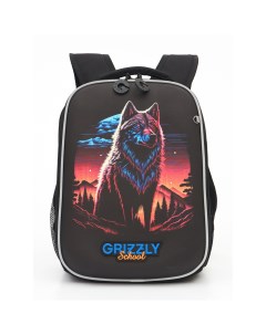 Ранец CRIZZLY RAw 497 5 облегченный с одним отделением черный Grizzly