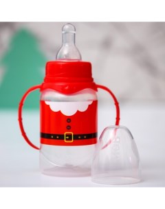 Бутылочка для кормления Дед Мороз 150 мл цилиндр с ручками Mum&baby