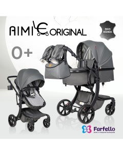 Коляска детская Aimile Original Autumn трансформер для новорожденных темно серый Farfello
