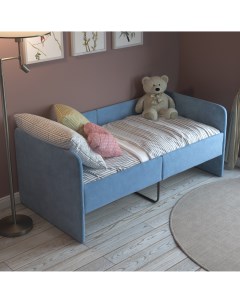 Детский диван кровать с бортиками Smile 140х70 см голубой Sleepangel