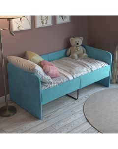Детский диван кровать с бортиками Smile 140х70 см бирюзовый Sleepangel