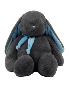 Мягкая игрушка Кролик 38 см темно серый голубой Lapkin