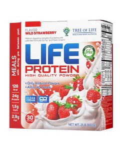 Протеин сывороточный и изолят Life Protein клубника 30 порций Tree of life