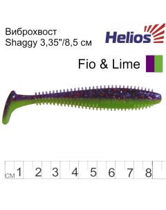 Виброхвост Shaggy 3 35 8 5 см Fio Lime 5шт HS 16 014 000132649 Helios