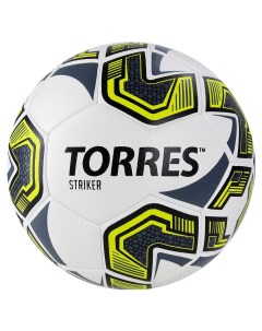 Мяч футбольный Striker р 4 бело серо желтый Torres