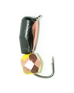Мормышка вольф Гвоздик с граненым шариком с желтым покрытием 3 0мм коронка медь 5 шт Olta
