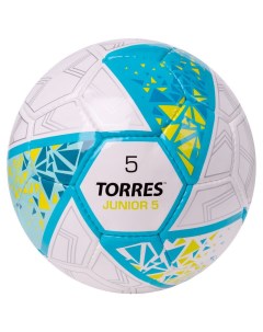 Мяч футбольный Junior 5 р 5 бел бирюзовый Torres