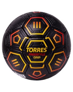 Мяч футбольный Freestyle Grip р 5 черно желт красный Torres
