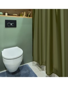Занавеска штора Teriberka для ванной тканевая зеленая 180х180 см Moroshka