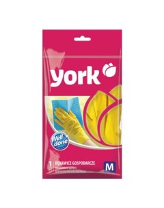 Перчатки для уборки хозяйственные желтые M York