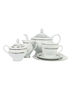 Чайный сервиз Dama Platin 6 персон 15 предметов Porcelana bogucice