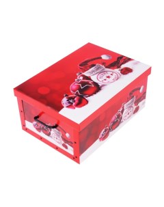 Коробка для хранения НОВОГОДНИЕ МОТИВЫ красная 50х24х39 см Koopman international