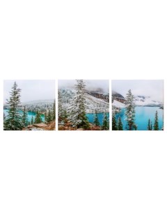 Модульная картина Горное озеро 3 35х35 35х105 см Nobrand