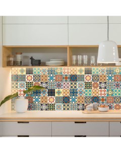 Наклейки интерьерные Плитки на стену на кухонный фартук набор 6 стикеров Verol