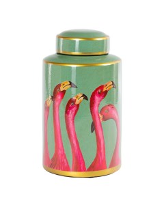 Ваза керамическая Фламинго 29 см зеленая Гласар