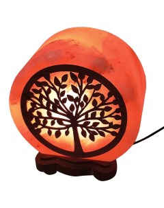 Солевая лампа Круг 6 с дерев картиной Денежное Дерево около 3 4 кг Wonder life