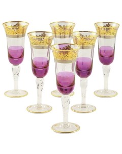 Набор из 6 ти бокалов для шампанского LUCIANA фиолетовый Набор 6 бокалов Same decorazione