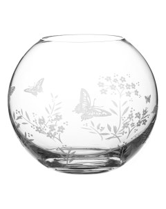 Ваза стеклянная для цветов Бабочки 15 3 см прозрачная Diamante