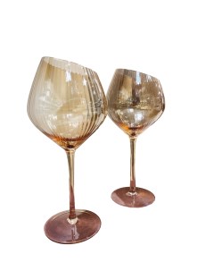 Набор бокалов для вина Иллюзия 550 мл 10x24 см 2 шт цвет бронзовый Magistro