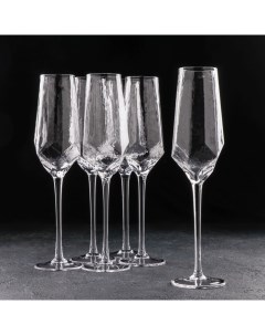 Набор бокалов для шампанского Дарио 180 мл 7x27 5 см 6 шт цвет прозрачный Magistro