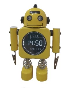 Часы будильник 2754YL LED Робот Stella clock