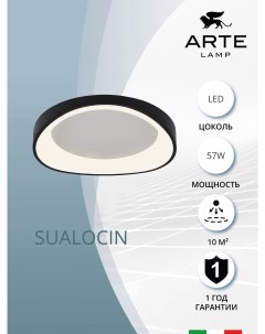 Потолочный светильник SUALOCIN A2698PL 60BK Arte lamp