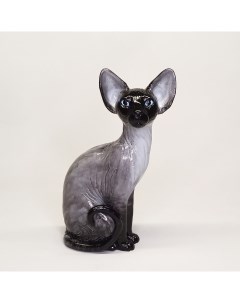 Статуэтка кошки сфинкс Наблюдатель черный Искусственная реальность