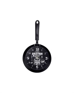 Кухонные настенные часы ВРЕМЯ ОБЕДАТЬ чёрные 39х21 см Koopman international