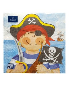 Салфетки Маленькие пираты бумажные трехслойные 20 шт Art bouquet