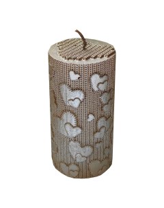 Свеча декоративная столб Плетеные сердечки 50 х 105 мм в ассортименте Kukina raffinata