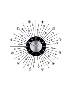 Настенные часы РАГГИ серебряные лучи металл акрил 42 см Koopman international