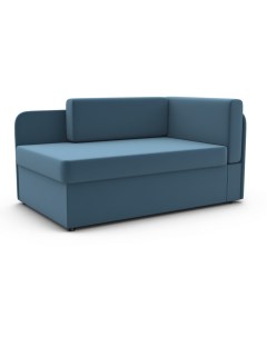 Диван кровать ФОКУС Компакт Правый 135х83х61 см велюр синий матовый 32657 Фокус- мебельная фабрика