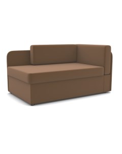 Диван кровать ФОКУС Компакт Правый 135х83х61 см велюр коричневый матовый 32653 Фокус- мебельная фабрика