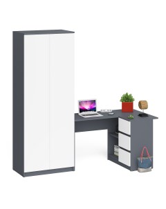 Шкаф Мори МШ 800 и стол угловой МС 16Пр графит белый 205х85х210 см Свк